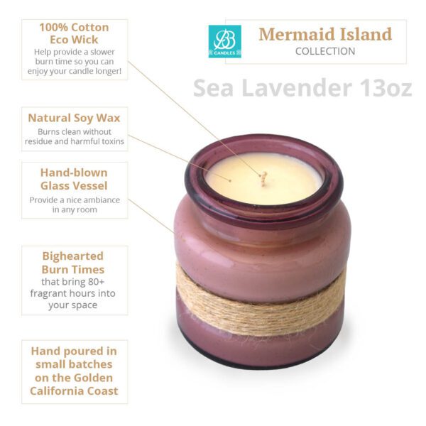 Mermaid island sea lavender candle.