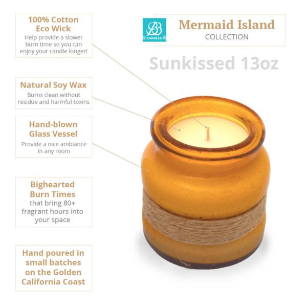 Mermaid island collection sunned jar candle.