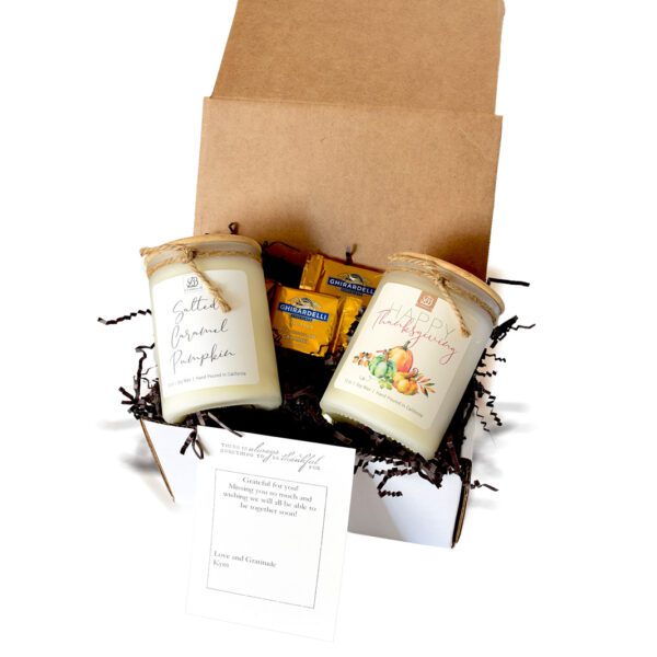 gift set candle with a grateful theme