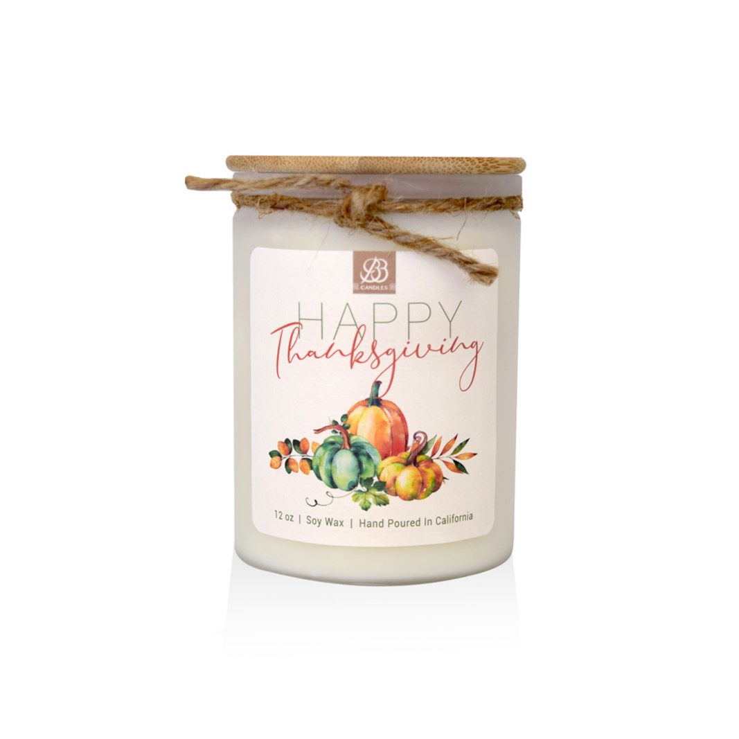 Happy Thanksgiving theme candle