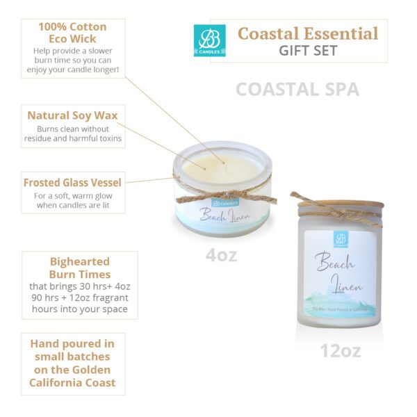 Coastal essentials candle set.