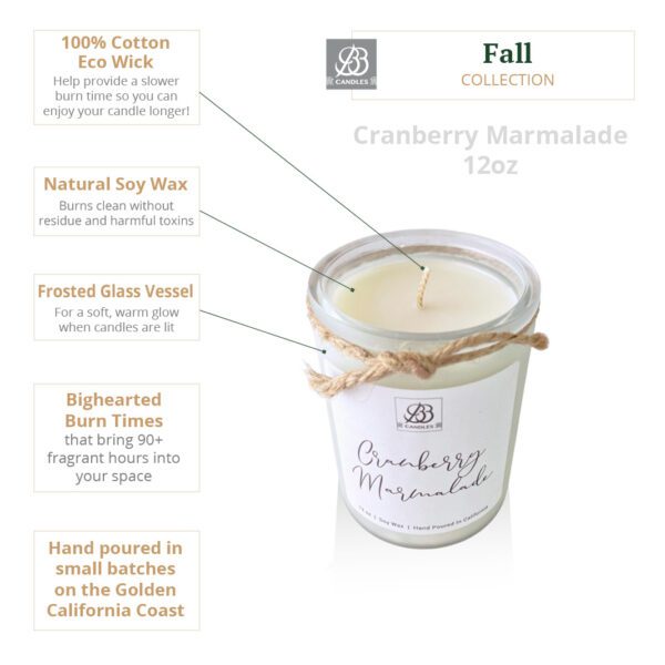 Fall cranberry marmalade soy candle.