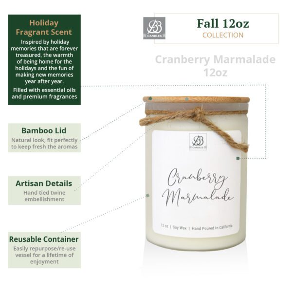 Cranberry marmalade soy candle.